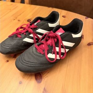 Adidas Cleats Black and White with Red Accents